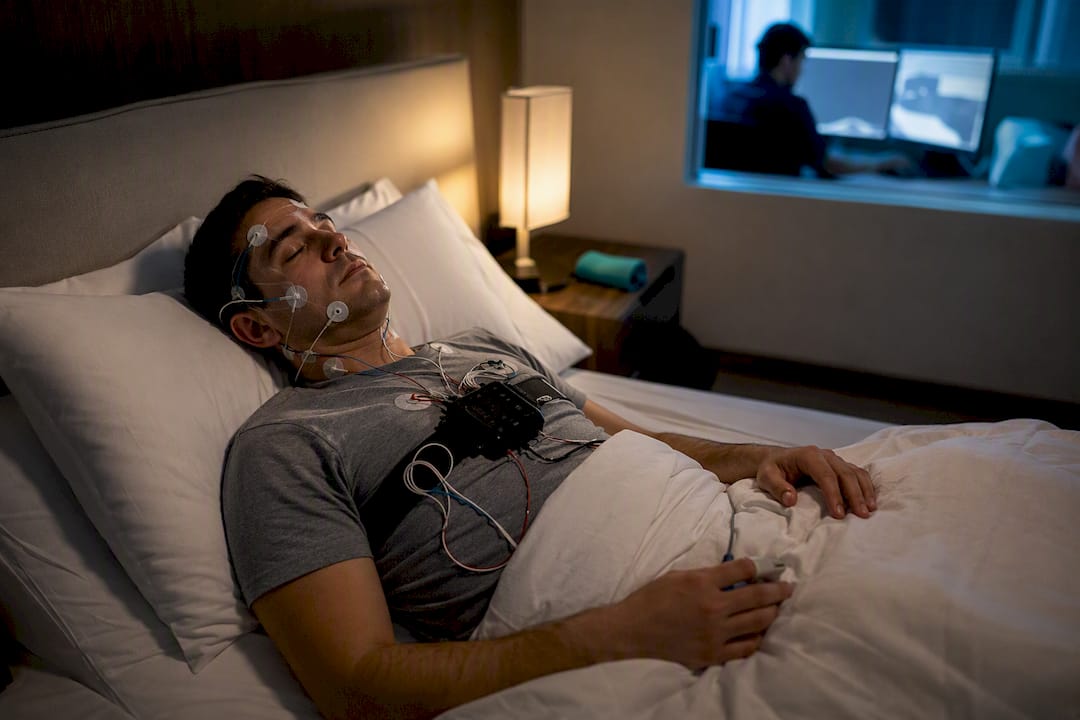 Overnight sleep study in clinical laboratory