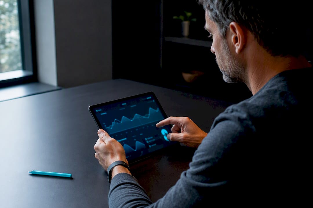 Person reviewing long-term wearable health data